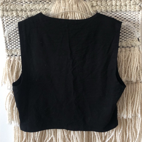 REFORMATION Rylan Knit 2 Piece SET TOP & SKIRT Size Medium Black Tencel - Picture 4 of 10